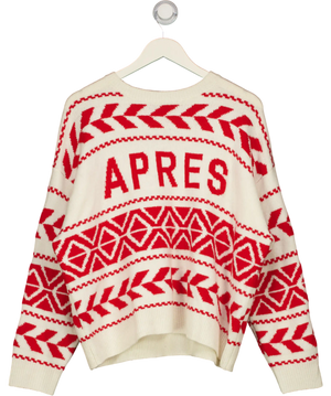 MINT VELVET Cream / Red Graphic "apres Ski" Fair Isle Jumper UK XL