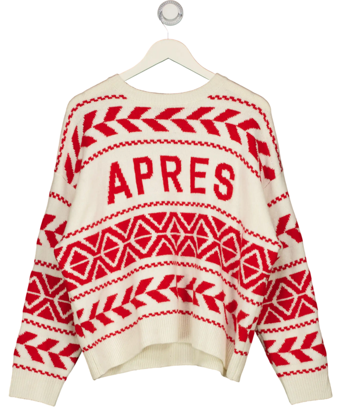 MINT VELVET Cream / Red Graphic "apres Ski" Fair Isle Jumper UK XL
