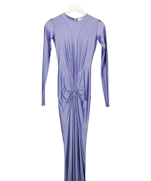 MOOS STUDIO Blue High Shine Celestial Long Sleeve Maxi Dress  Fr36 UK 8