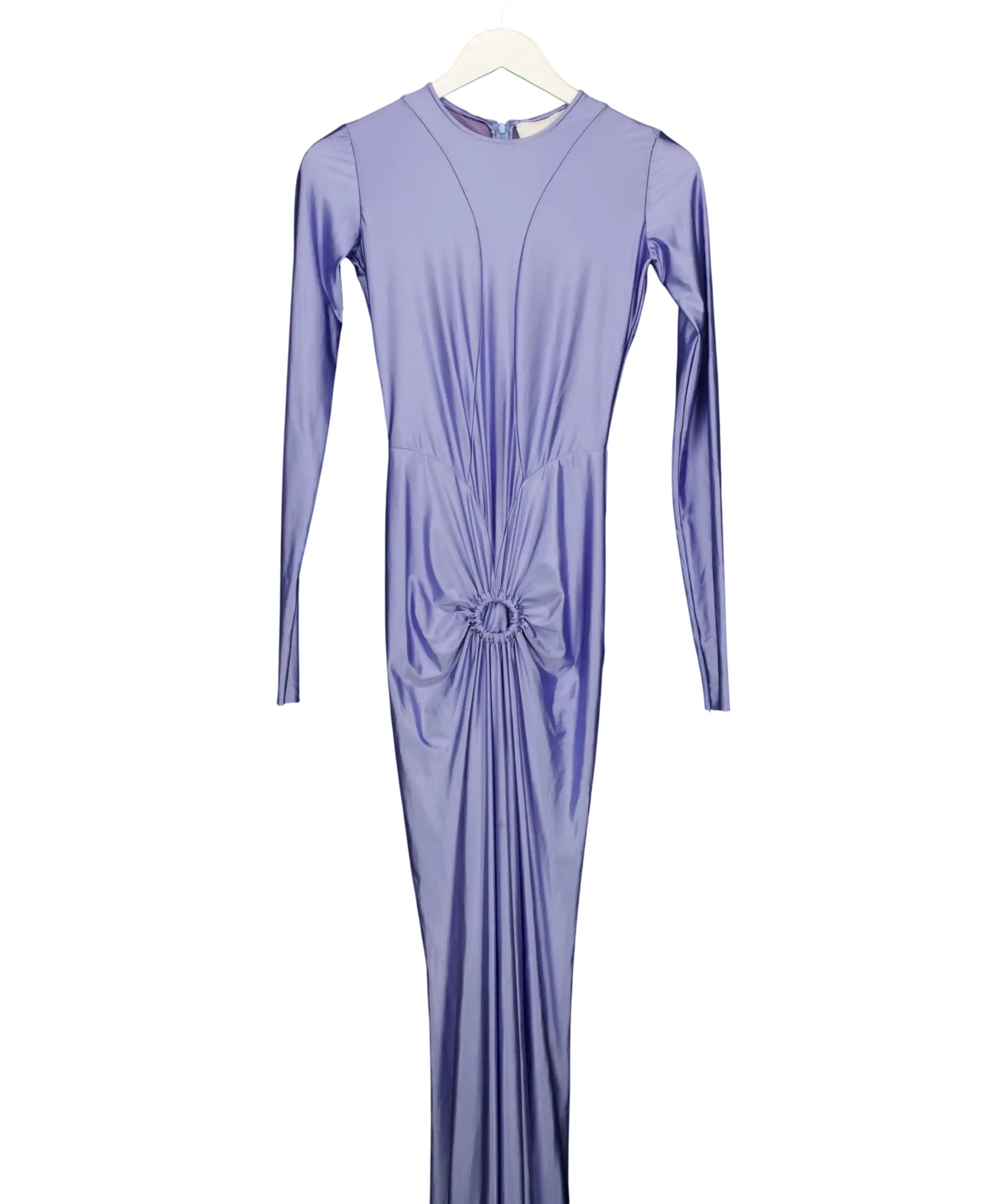 MOOS STUDIO Blue High Shine Celestial Long Sleeve Maxi Dress  Fr36 UK 8