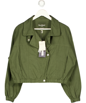 RIVER ISLAND Green Linen Blend Swing Jacket UK 6