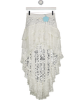 MY BEACHY SIDE White Lace High - Low Skirt UK S