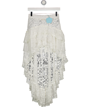 MY BEACHY SIDE White Lace High - Low Skirt UK S