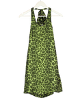 Alice + Olivia Green V015 Trina Halterneck Leopard Print Dress UK S/M