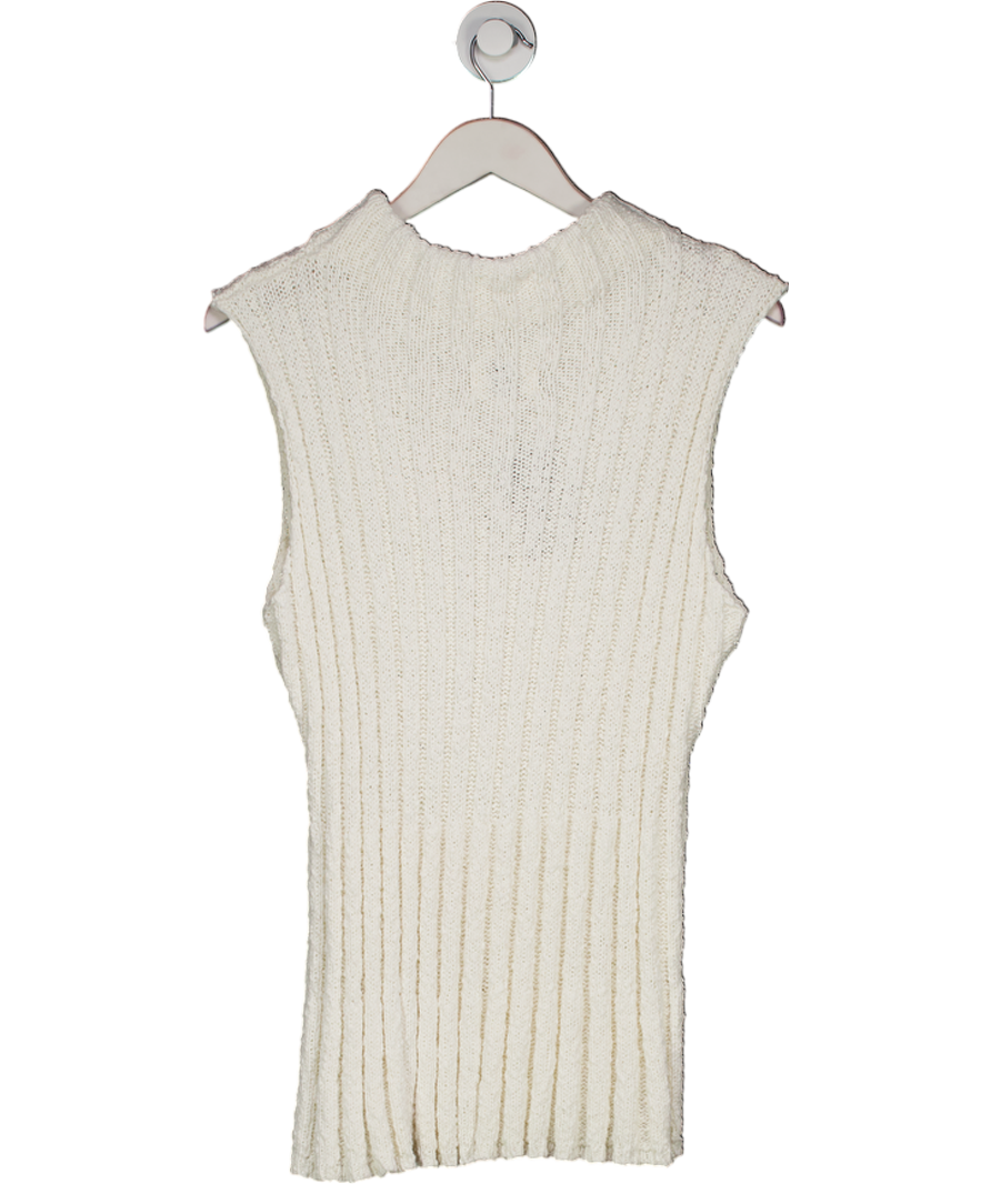 DISSH Cream Textured Cotton Knit Top UK M