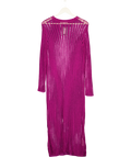 ZARA Purple Sheer Stripe Knit Maxi Dress UK S