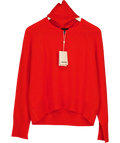 ME + EM Poppy Red Raglan Jumper + Snood 100% Cashmere UK M