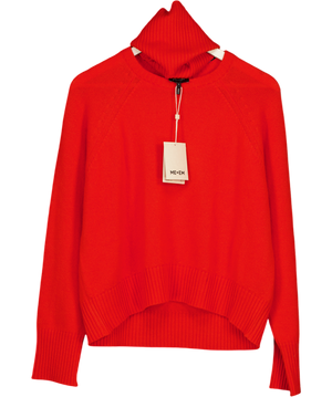 ME + EM Poppy Red Raglan Jumper + Snood 100% Cashmere UK M