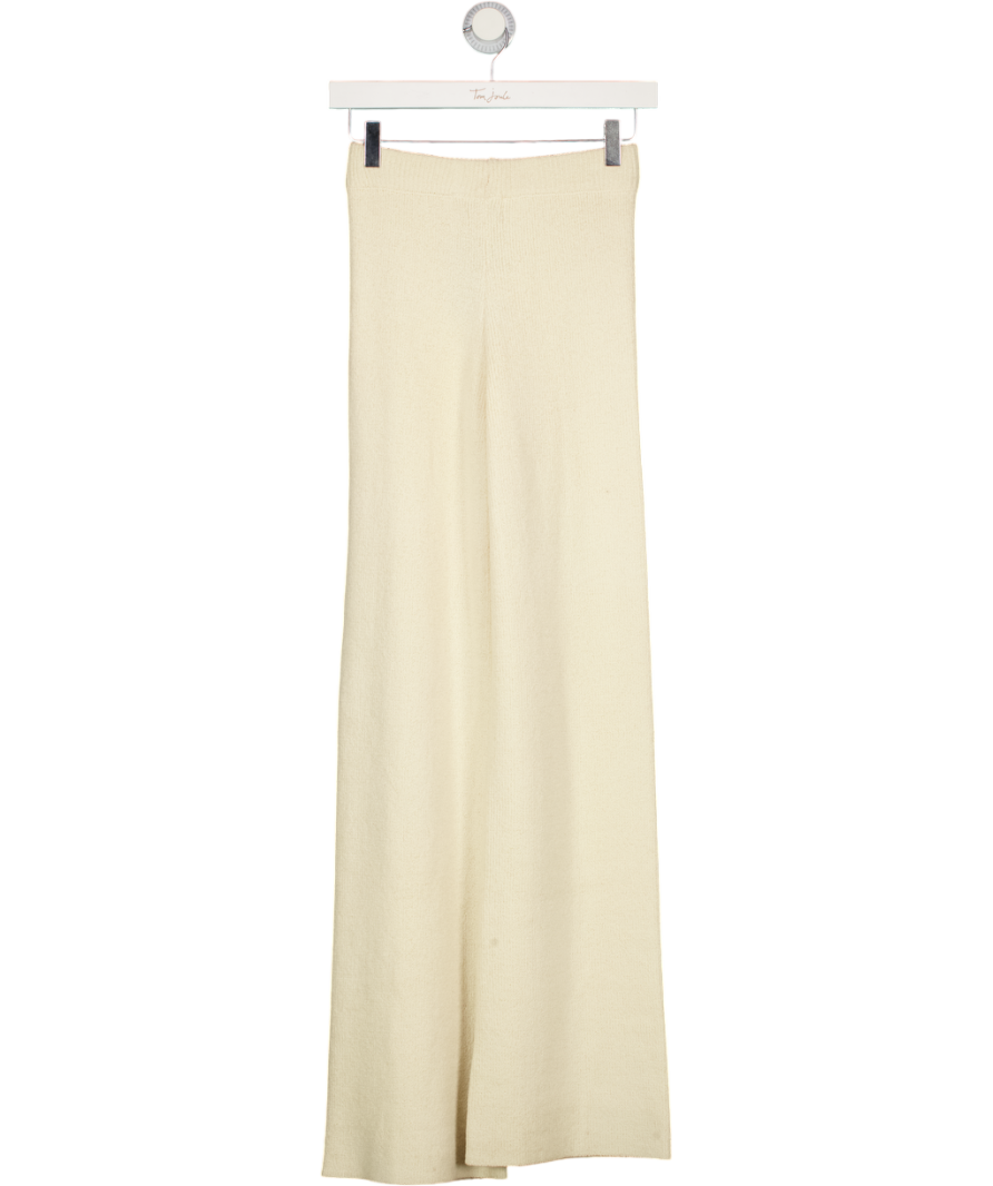 PRETTY LAVISH Cream Knit Trousers UK XS