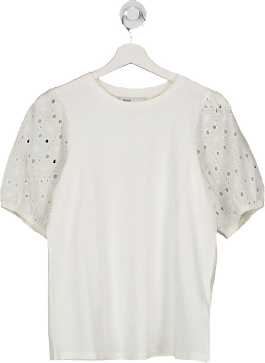 Friends like these Cream Broderie Sleeve Top UK 8