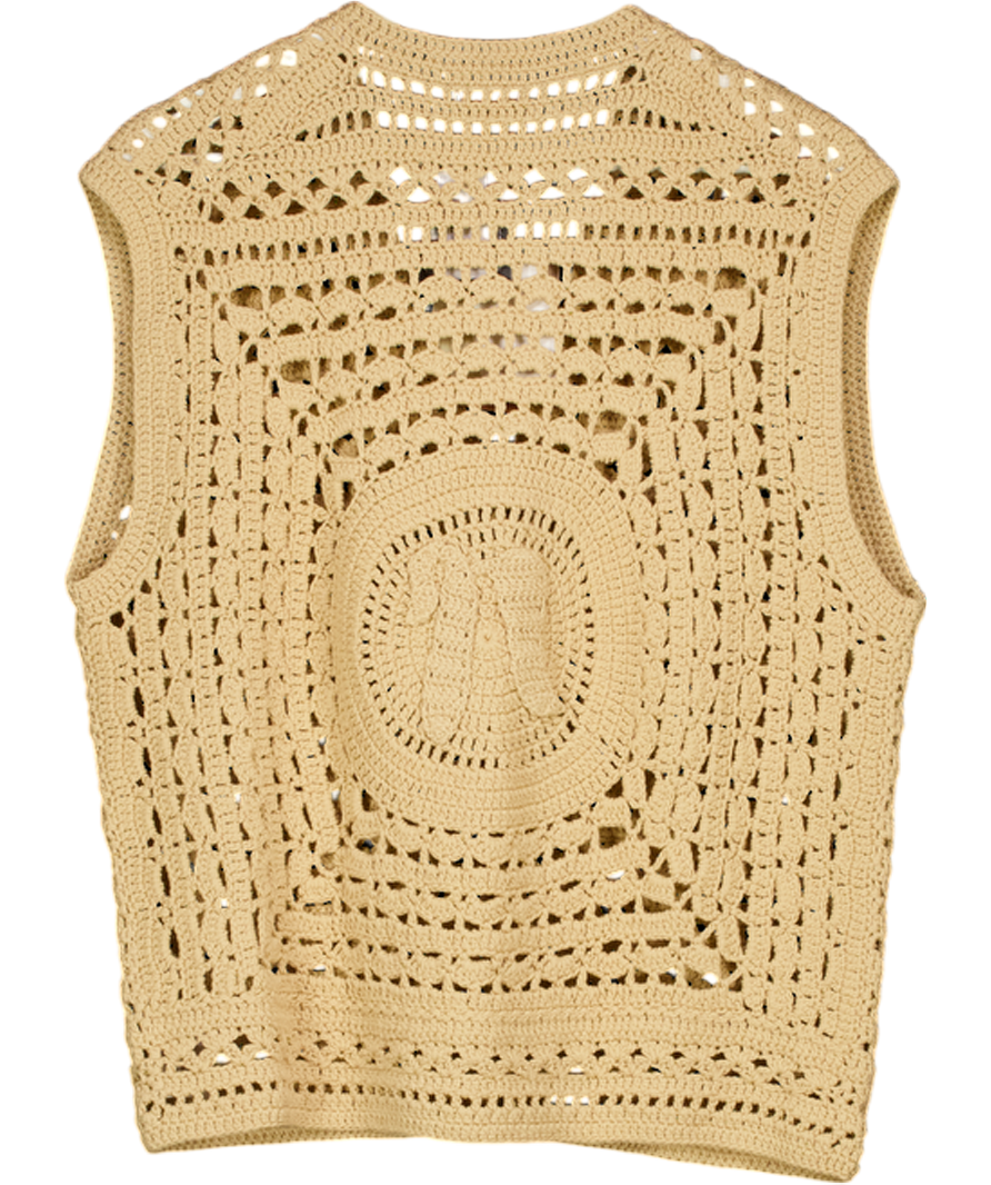 NANUSHKA Beige Andor Crochet-knit Cotton-blend Vest UK L