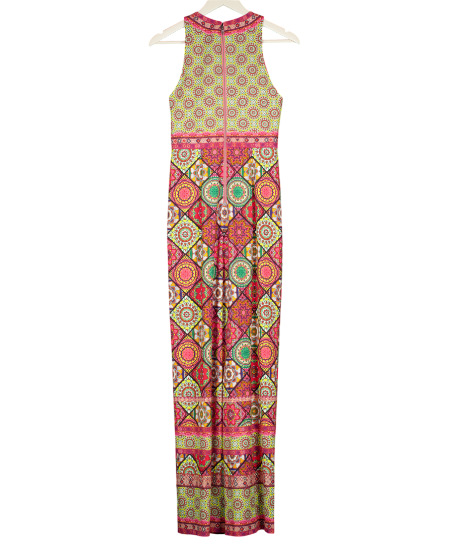ALICE + OLIVIA Multicoloured Tile Print Audrie Pleated Jumpsuit Sz0 UK 4