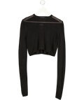 THE FRANKIE SHOP Kazel Cropped Thin Knit Top - Black UK S