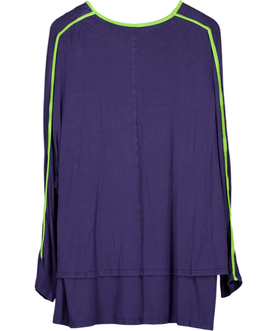 Annalisa Blue Tunic Top With Zip Detal UK 28
