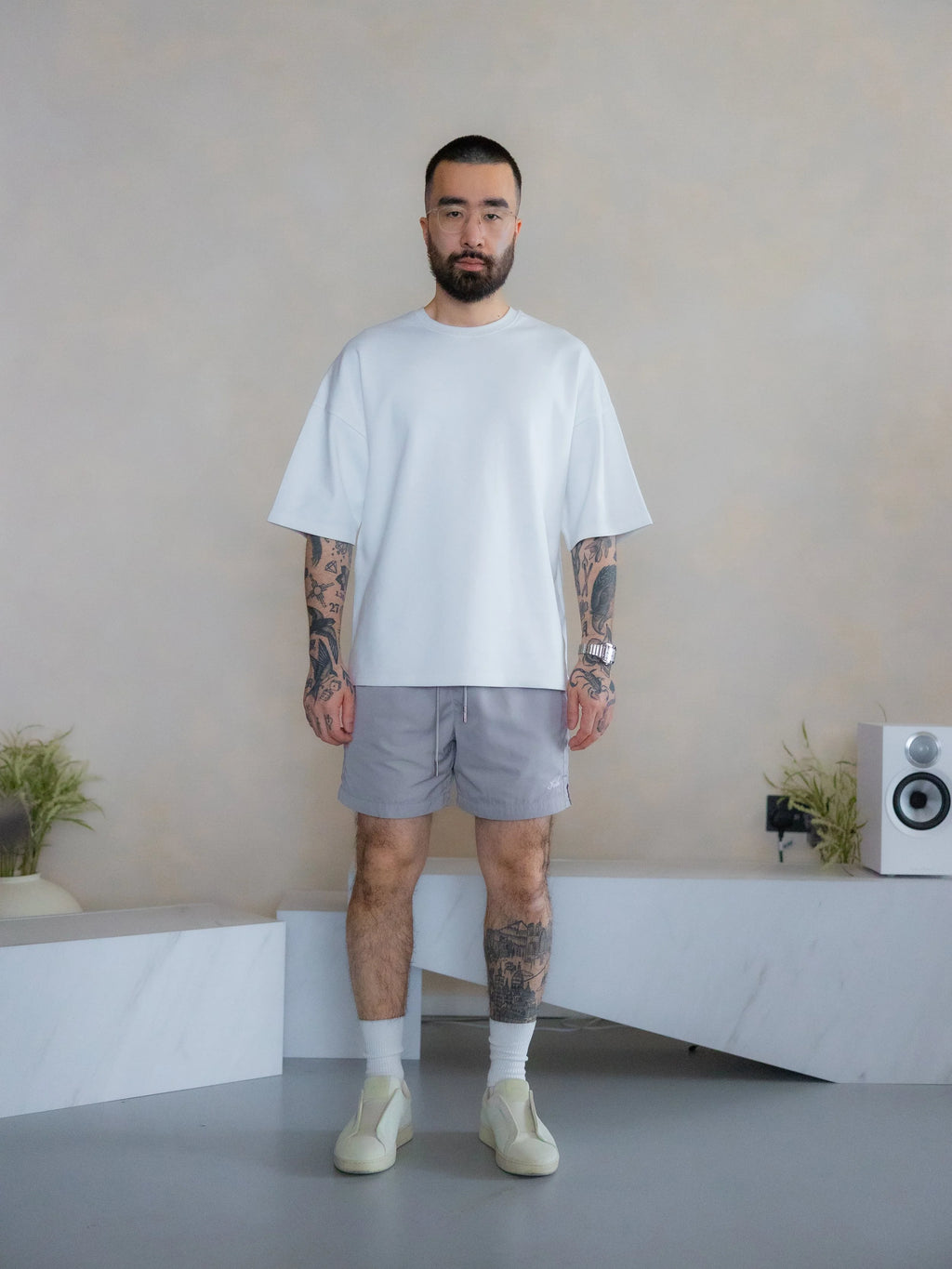 KITH Active Nylon Mesh-Trimmed Grey Shorts s UK XS