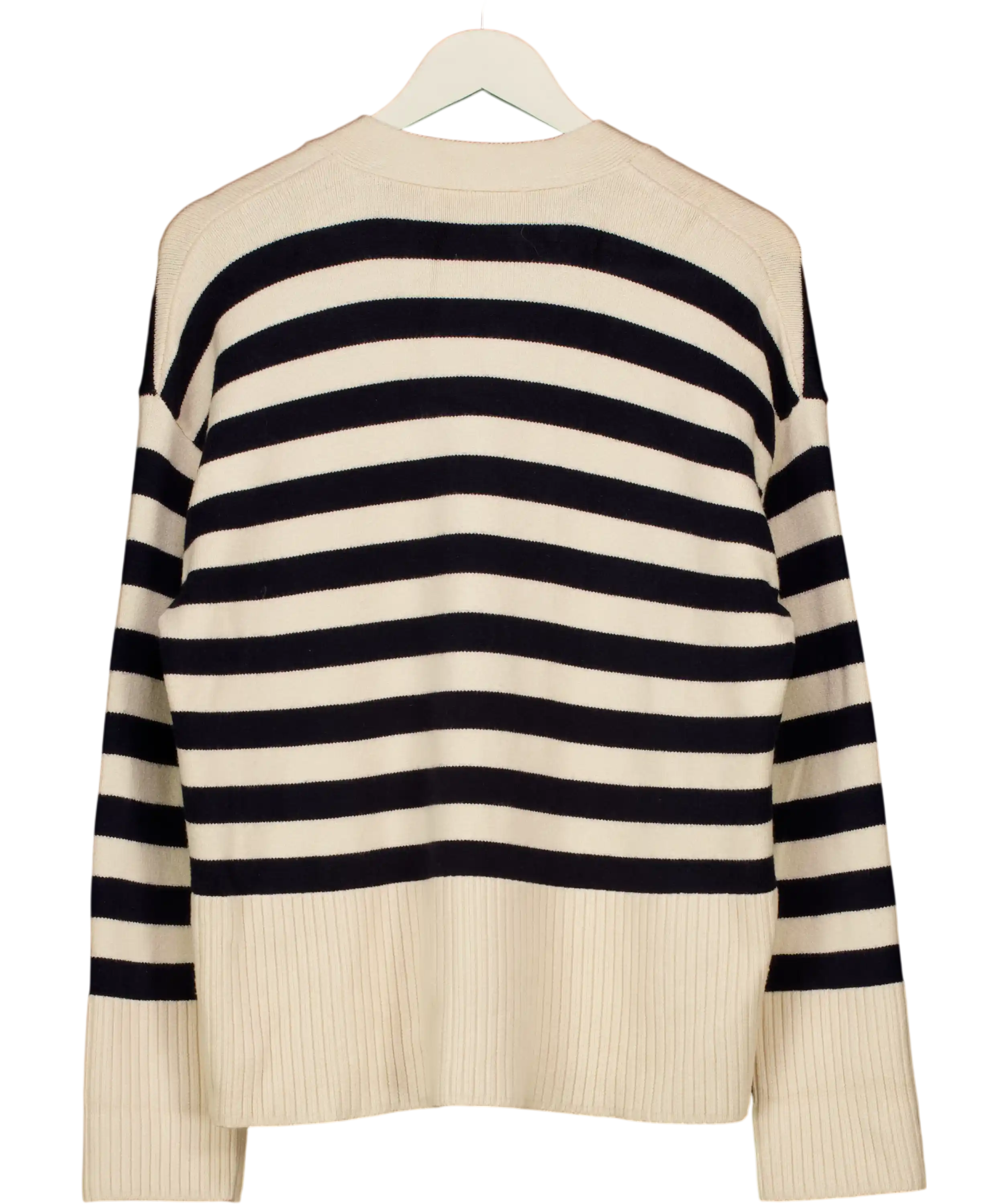 ZARA Cream Striped Knit Cardigan UK S