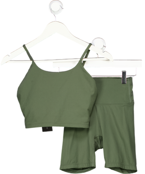 ADANOLA 2-piece Green Activewear Sports Bra (uk S) And Shorts (uk Xs) Set UK XS/S
