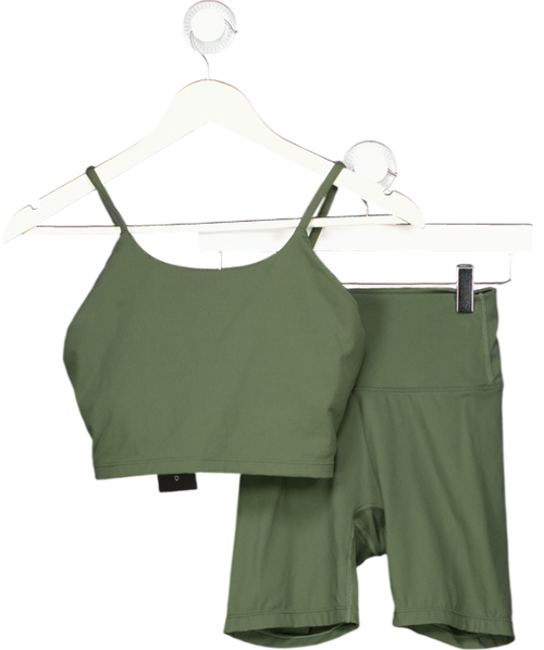 ADANOLA 2-piece Green Activewear Sports Bra (uk S) And Shorts (uk Xs) Set UK XS/S