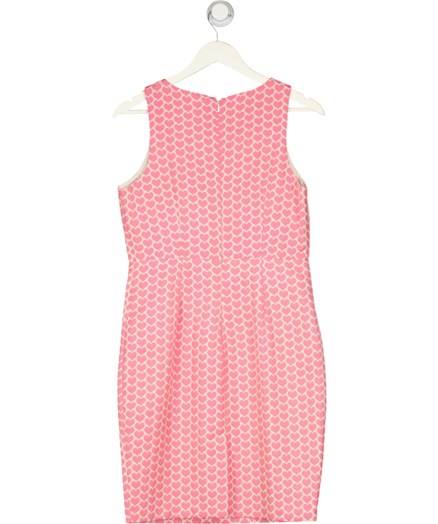 NEXT Pink Heart Jacquard Embellished Pencil Dress UK 12