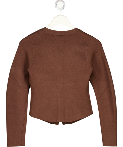ABERCROMBIE & FITCH Brown Viscose Blend Fitted Cardigan UK XS