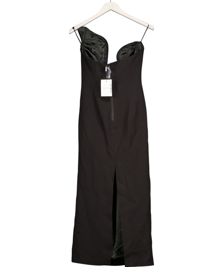 Bardot Black Rosalyn Sculptural Midi Dress UK 8