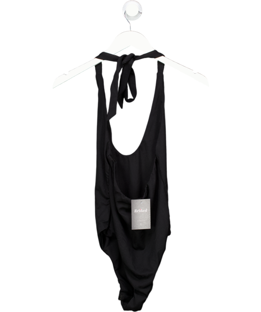 White Fox Black Tie Up Halterneck Bodysuit UK S