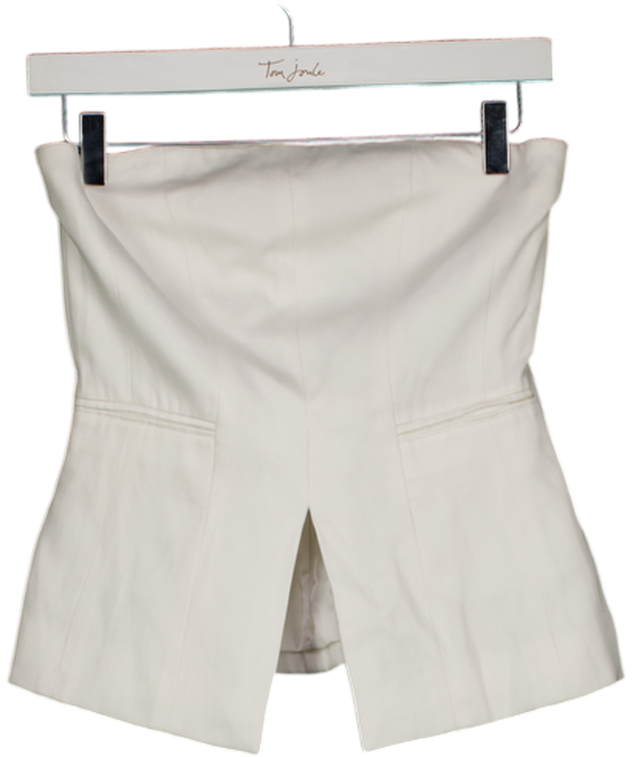 All Saints White Bonnie Tailored Linen Blend Bodice UK 6