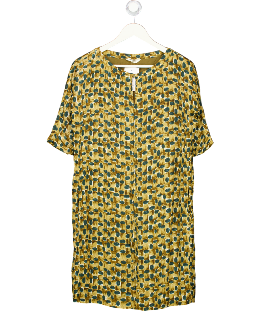 Toast Brown W970 Abstract Print Short Sleeve Tunic Dress UK S