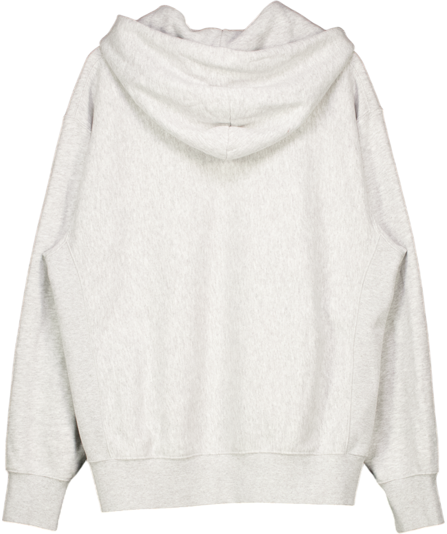 Champion Grey Full Zip Hoodie Sweatshirt Reverse Weave UK L
