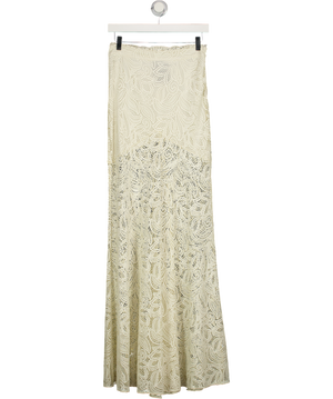 ALEXANDRA MIRO Cream Juniper Semi-sheer Lace Maxi Skirt UK S