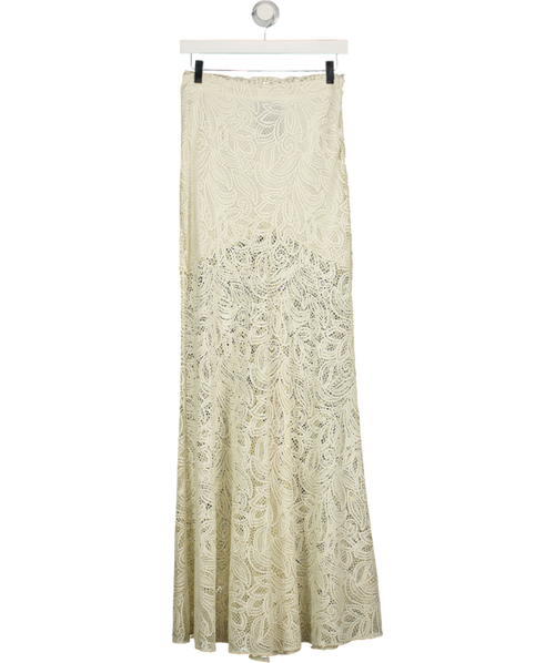 ALEXANDRA MIRO Cream Juniper Semi-sheer Lace Maxi Skirt UK S