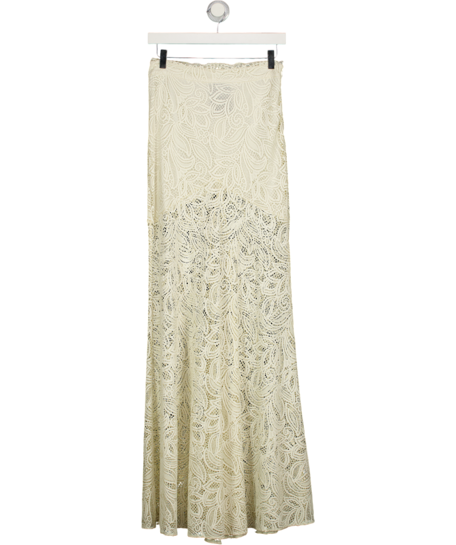 ALEXANDRA MIRO Cream Juniper Semi-sheer Lace Maxi Skirt UK S