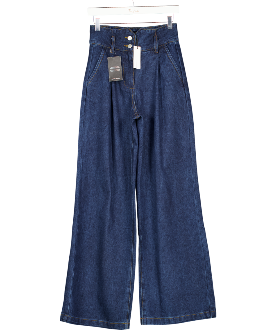 KAREN MILLEN Blue Denim Wide Leg Trousers UK 6