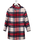 TALBOT'S Red Wool Blend Stadium Coat - Fireside Plaid Us4 UK 8