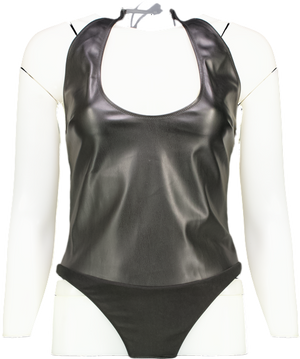 White Fox Black I Think I'm Ready Pu Bodysuit UK S
