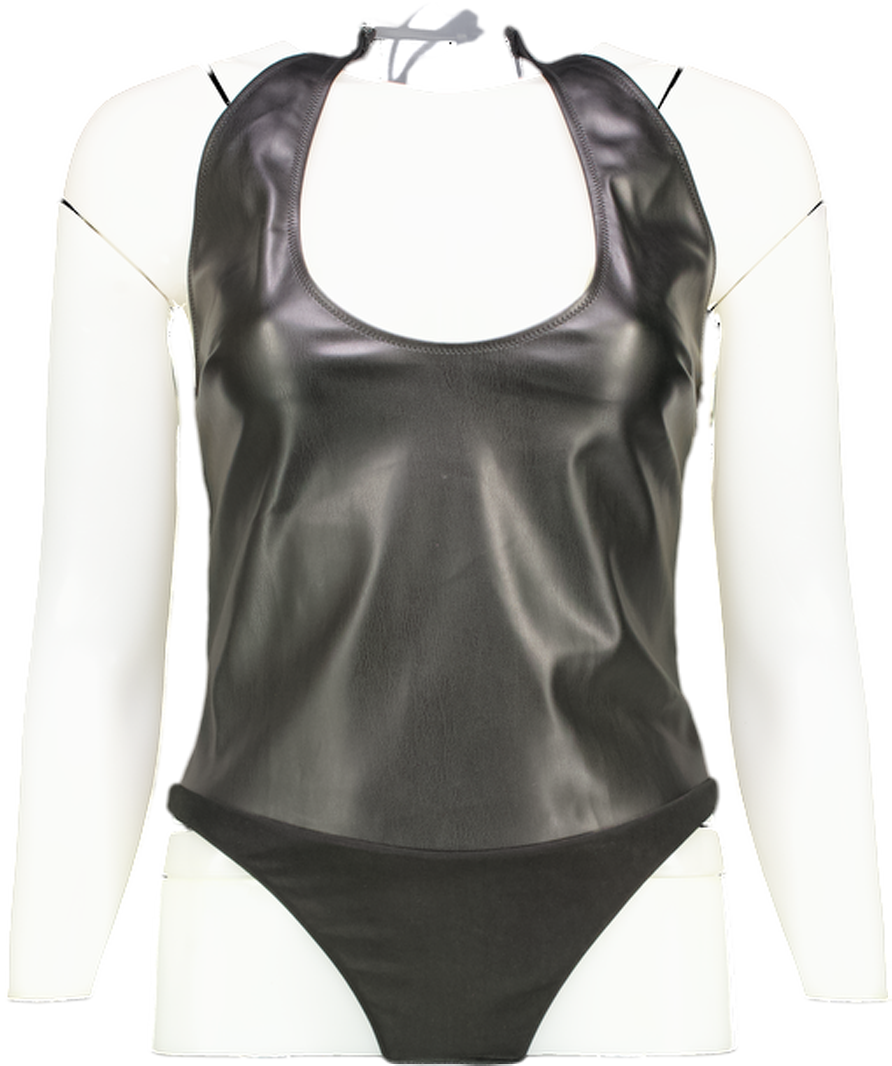 White Fox Black I Think I'm Ready Pu Bodysuit UK S