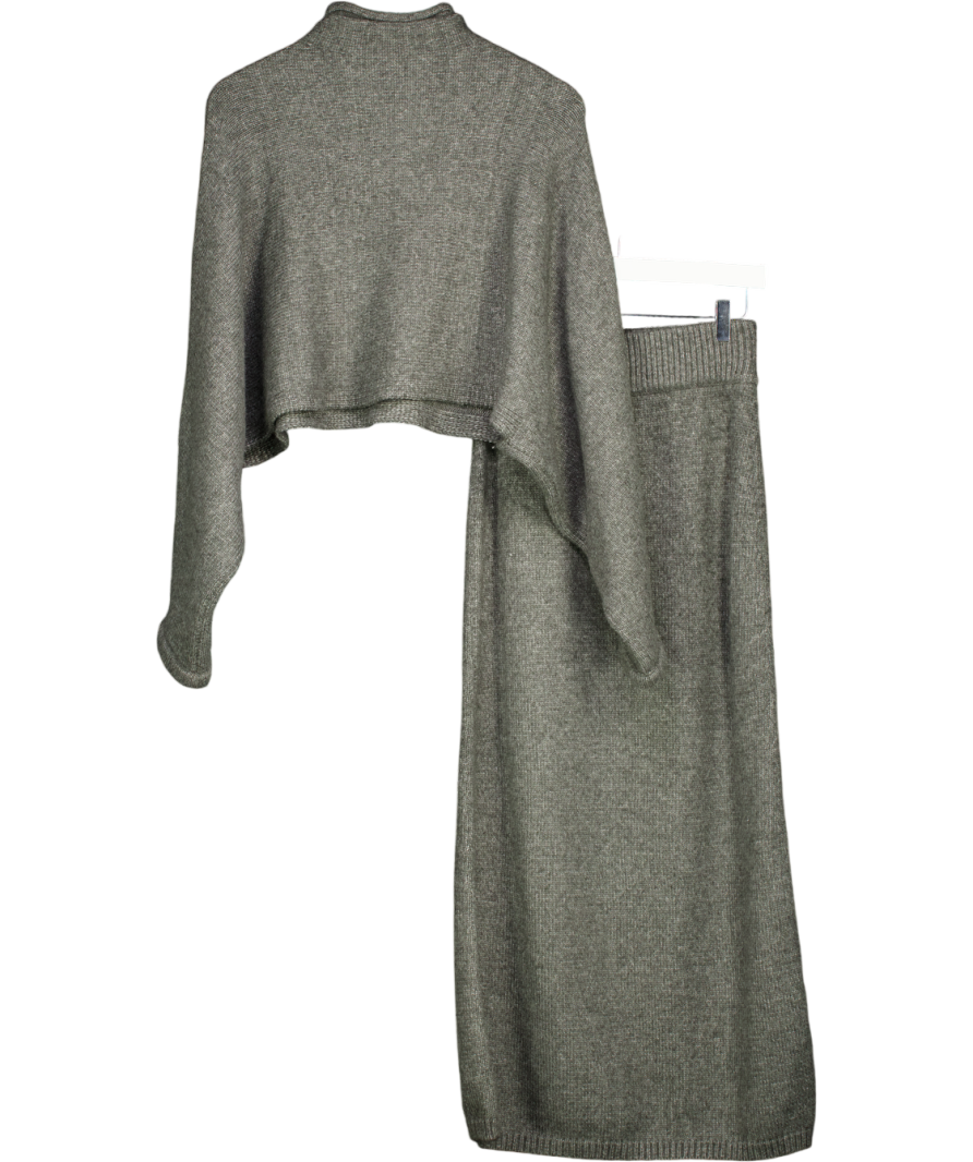 Commense Grey Plain Turtleneck Knit Pants Set UK XS