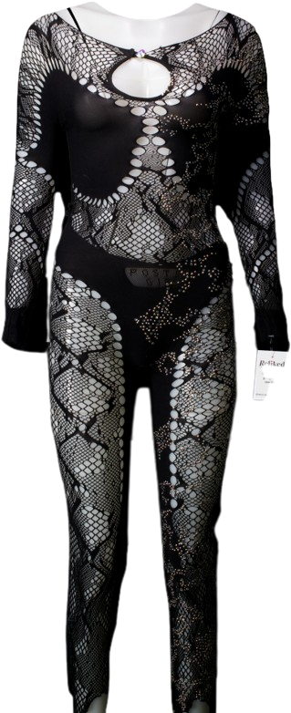 Poster Girl Black Long Sleeve Jumpsuit UK 8