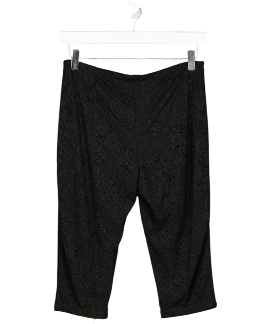 MARS THE LABEL Black Lace Capri Trousers UK 8