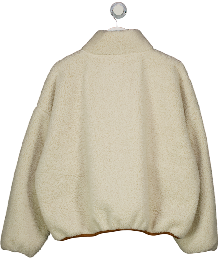 Abercrombie & Fitch Cream Sherpa Full-zip Jacket UK XL