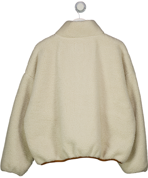 Abercrombie & Fitch Cream Sherpa Full-zip Jacket UK XL