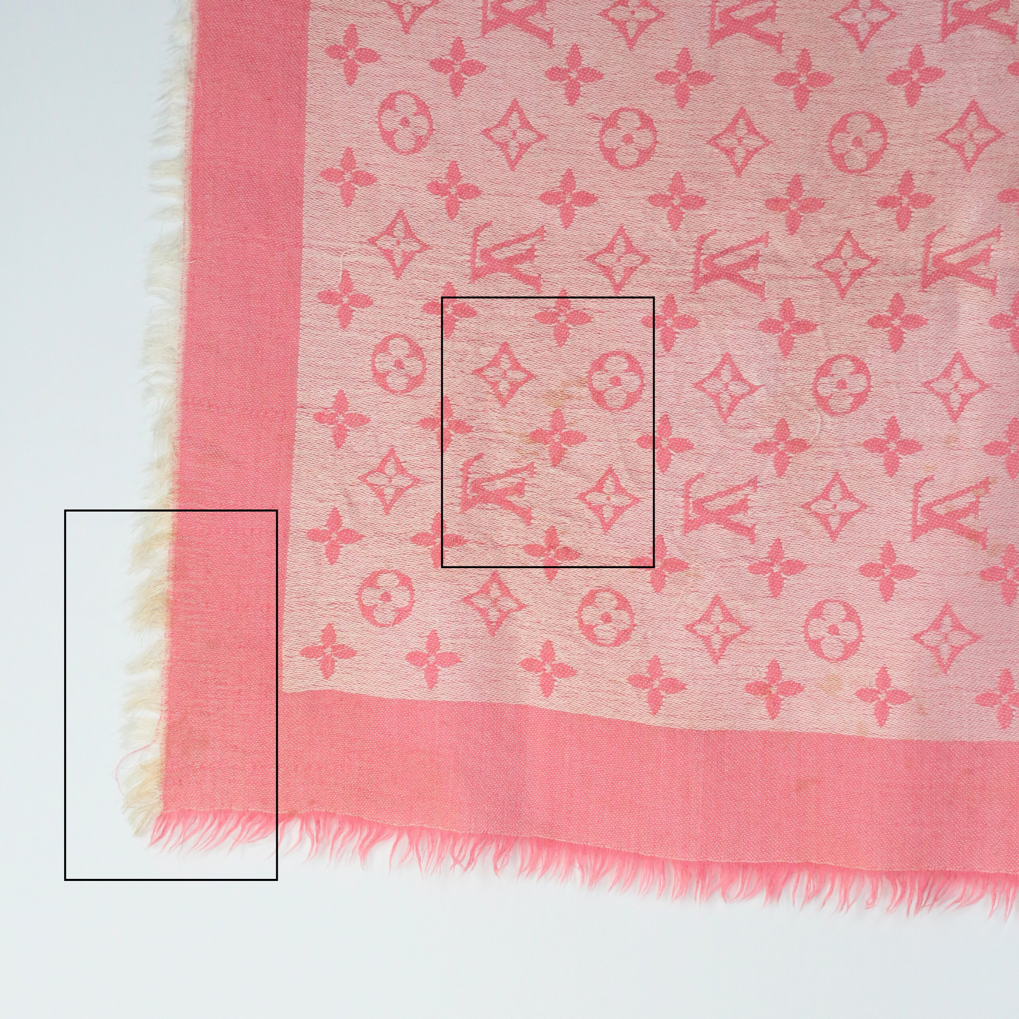 Louis Vuitton Coral Pink Iconic LV Monogram Silk/wool Blend Scarf