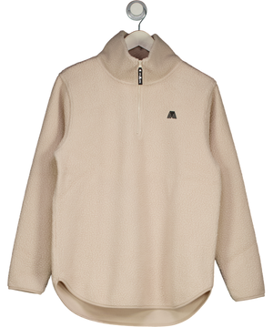 4TH ARQ Cream Supersoft Lennox Half-zip Fleece UK XS
