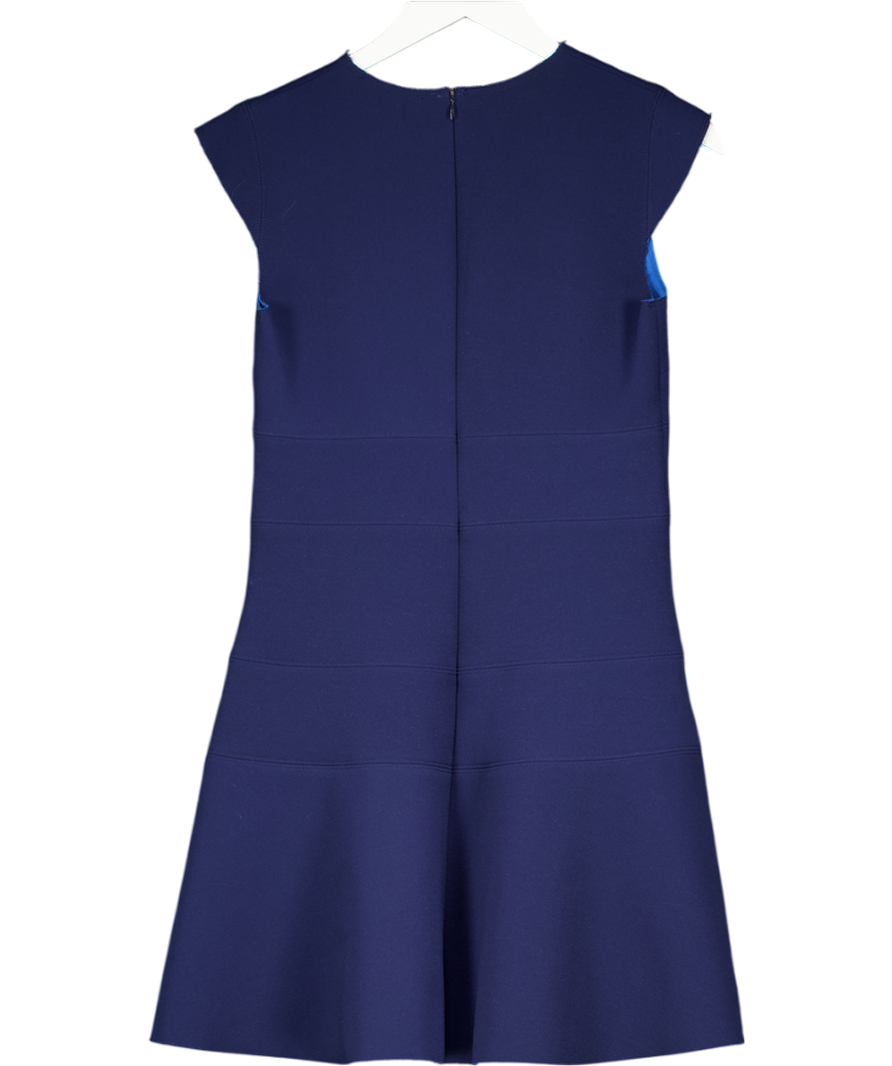 SANDRO PARIS Navy Blue Crepe Fit & Flare Dress UK 10