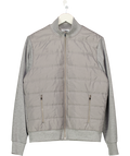 REISS Grey Freddie Hybrid Quilt And Interlock Zip Jacket UK M
