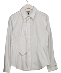 River Island White Poplin Shirt With Tie UK 10