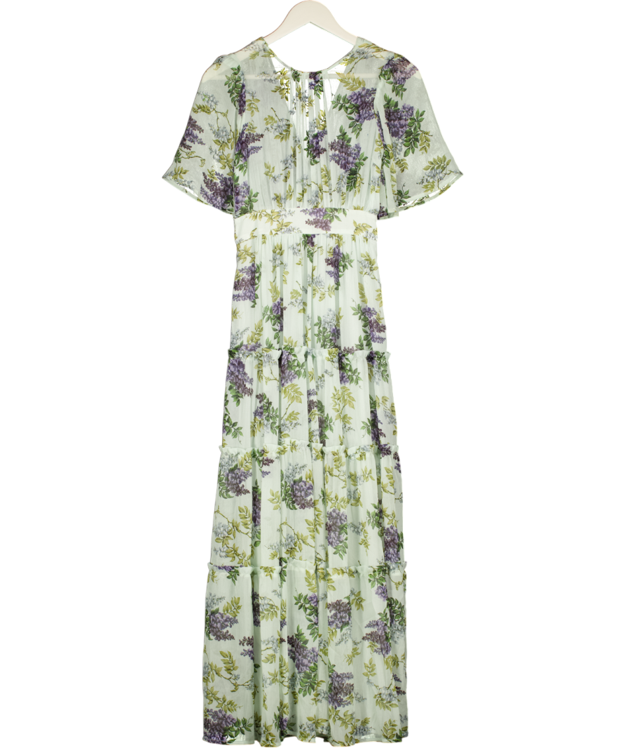 BYTIMO Pale Blue Lilac Floral Print Maxi Dress UK 8