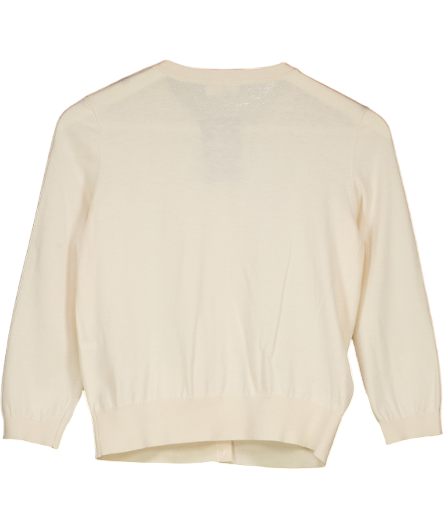 ELISABETTA FRANCHI Cream / Gold Chain Detail Cardigan It42 UK 10