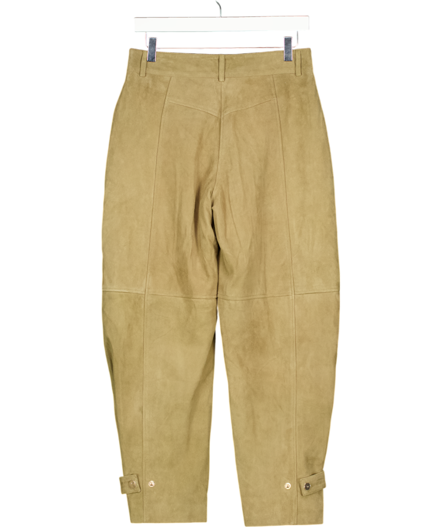 Karen Millen Olive Green Real Suede Utility Trousers UK 10