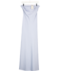 NOBODY'S CHILD Soft Blue Satin Bandeau Arden Maxi Dress UK 10
